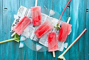 Rhubarb popsicles