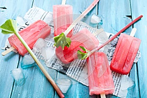 Rhubarb popsicles