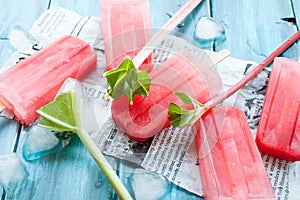 Rhubarb popsicles