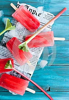 Rhubarb popsicles