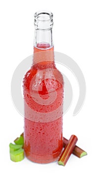 Rhubarb Spritzer isolated on white background close up; selective focus