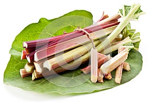Rhubarb stalks.