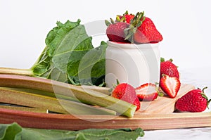 Rhubarb and strawberries