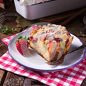 Rhubarb strawberry brioches photo