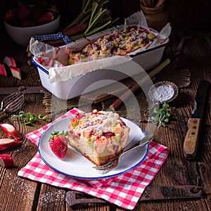 Rhubarb strawberry brioches photo