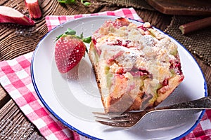 Rhubarb strawberry brioches photo