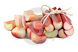 Rhubarb on white background