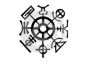 RHUMB OF HEAVEN. Symbol composed of eight signs taken from a French calendar. It represents the eight corners of the heavens