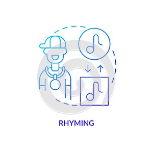 Rhyming memorization techniques blue gradient concept icon photo