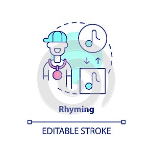 Rhyming memorization techniques concept icon photo