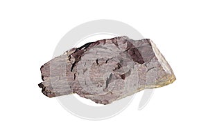 Red Rhyolite extrusive igneous rock isolated on white background. photo