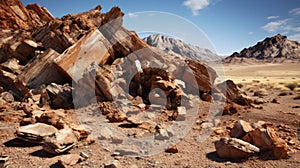 Rhyolite Ground Texture: Distressed Edges In Desert Landscape