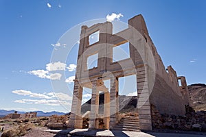 Rhyolite Nevada USA ghost town bank building ruins