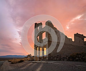 Rhyolite Ruins And Sunset