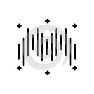 Black line icon for Rhythm, cadence and timbre