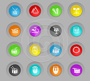 Rhythm instruments icon set