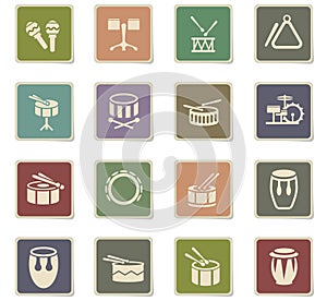 Rhythm instruments icon set