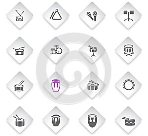 Rhythm instruments icon set