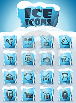 Rhythm instruments icon set