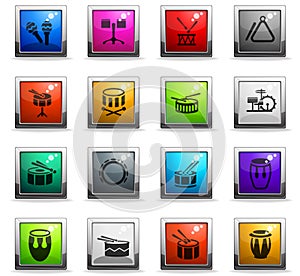 Rhythm instruments icon set