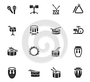 Rhythm instruments icon set