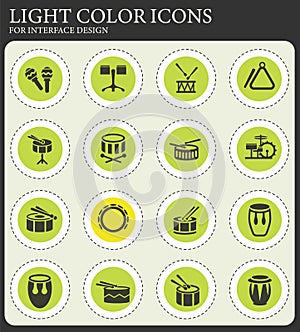 Rhythm instruments icon set