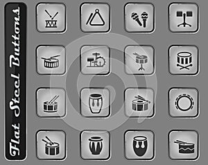Rhythm instruments icon set
