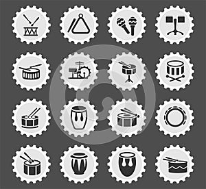 Rhythm instruments icon set