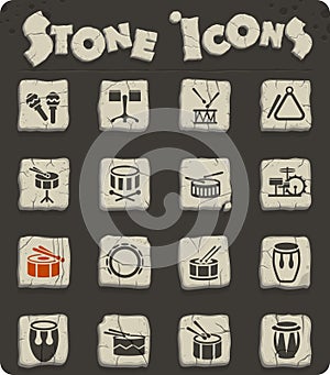 Rhythm instruments icon set