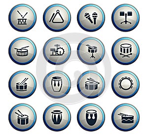 Rhythm instruments icon set