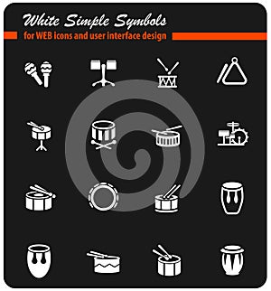 Rhythm instruments icon set