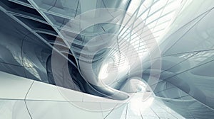 A rhythmic display of geometric forms and lines pulsating in a dynamic and everchanging sequence photo