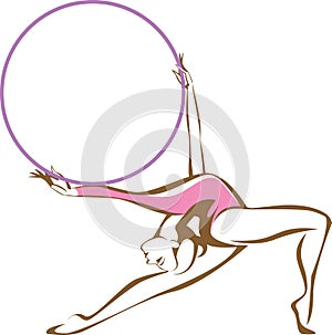 Rhythmic gymnast with a hoop