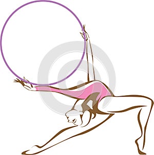 Rhythmic gymnast with a hoop photo
