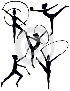 Rhythmic Gymnast Silhouettes