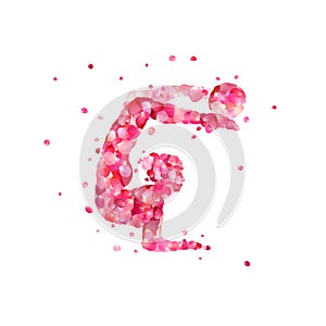 Rhythmic gymnastics girl with ball of pink rose petals