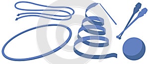 Rhythmic Gymnastics of the hand tool of the illustrations ( ribbon rope hoop club ball )
