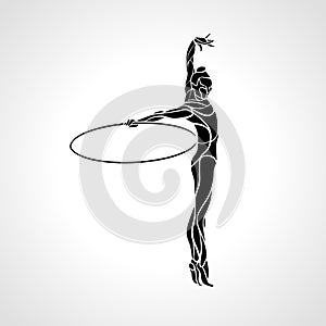 Rhythmic Gymnastics with Hoop Silhouette