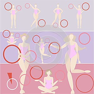 Rhythmic gymnastics hoop woman set