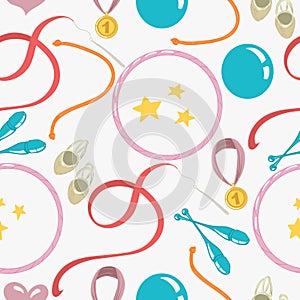 Rhythmic gymnastics seamless pattern