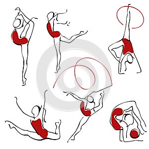 Rhythmic gymnastics. set figures