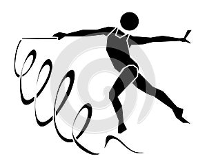 Rhythmic Gymnastics sign icon on white background