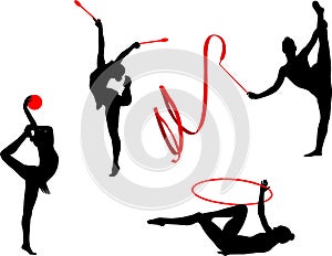 Rhythmic gymnastics silhouettes