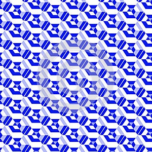 Rhythmic Hexagon Abstract Geometric Seamless Repeat Pattern