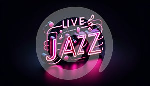 Rhythmic Night: Pink Live Jazz Neon Sign