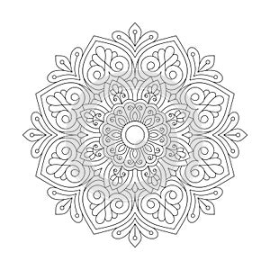 Rhythmic Reverie Mandala Coloring Book Page for kdp Book Interior photo