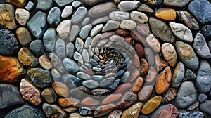 A rhythmic symphony of sound as stones clatter and grind against each other with each turn photo