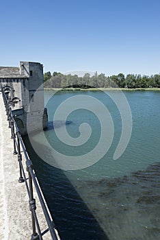 RhÃ´ne river seen from Pont Saint-BÃ©nÃ©zet, Avignon, France