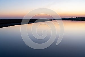 Ria Formosa at sunset in Algarve, Portugal