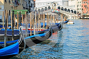 Rialto Bridge and Gondolas, Venice - Italy